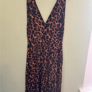 Socialite Brown Leopard Print Backless Dress